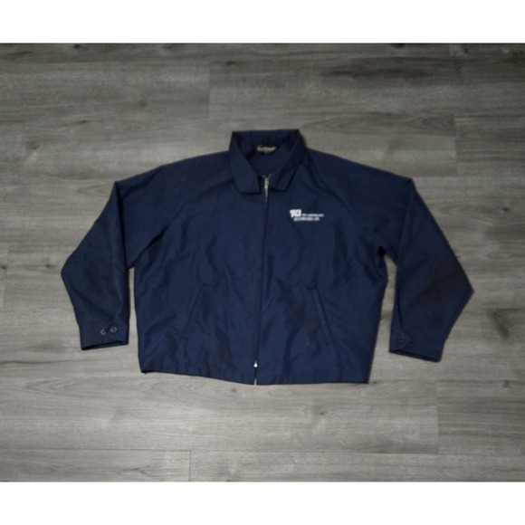 Vintage Sportsmaster Men's Blue Workwear Jacket Tire Center Size XL Mid-Length - Picture 1 of 10